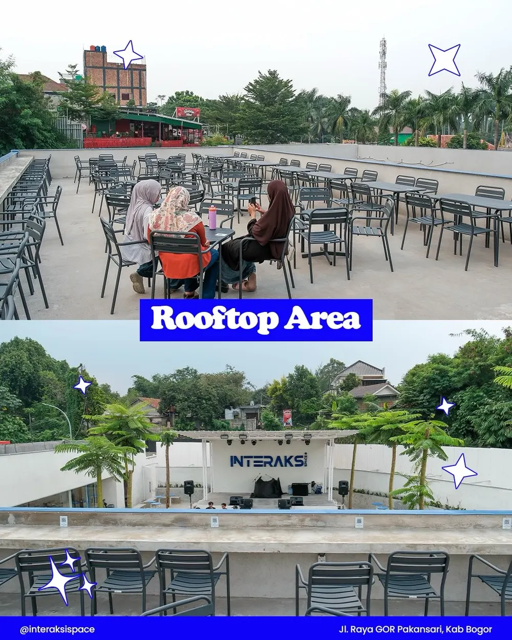 Rooftop dan panggung Interaksi Space Pakansari