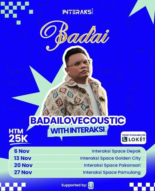 Poster BadaiLoveCoustic with Interaksi