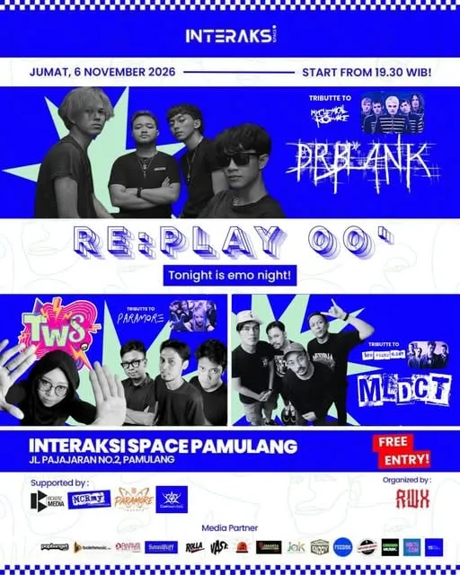 Poster Emo Night di Interaksi Space Pamulang